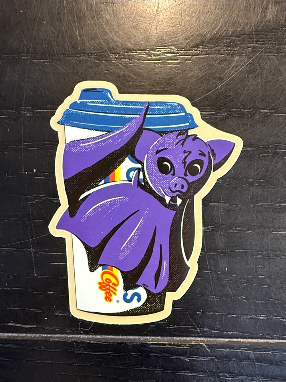Dutch Bros Purple Bat Coffee Cup Sticker